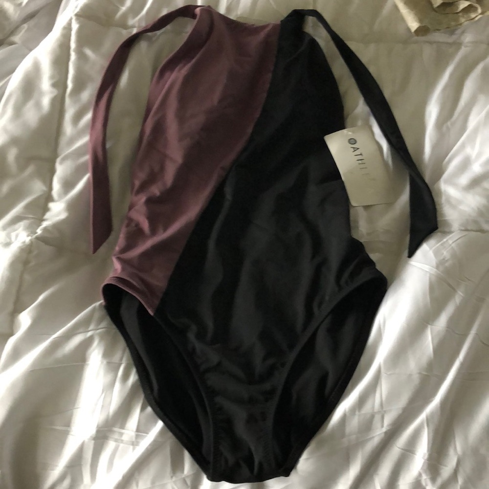 ATHLETA Colorblock One Piece Black/Purple - XXS